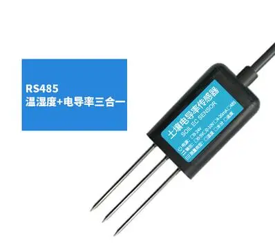 Soil Moisture Sensor Temperature and Humidity Detector Conductivity EC Salt Soil Tester Moisture Content Transmitter 