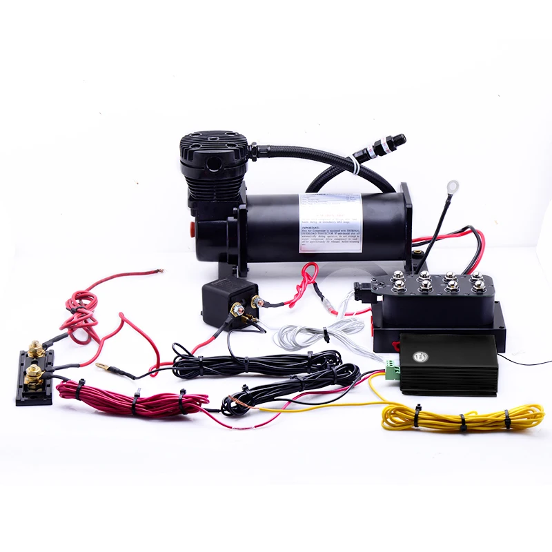 

Automotive air suspension electronic control part with 1/4 NPT compressor and 1 suspension solenoid valve and 1 kits controller