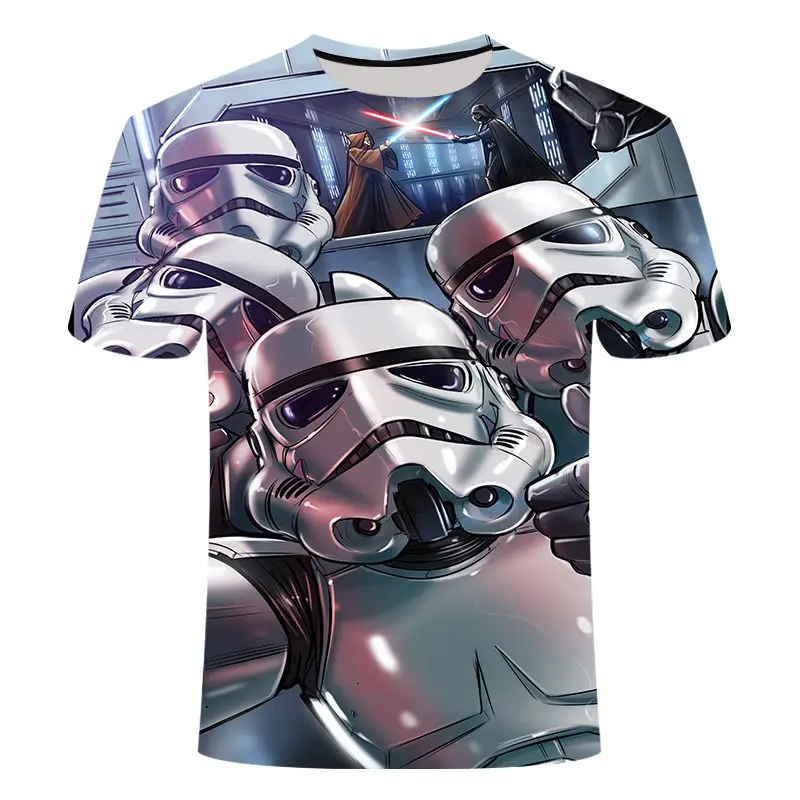 Новинка 2019New Camisetas Hombre, новые мужские футболки со Звездными войнами, футболки с 3D принтом, топы с круглым вырезом, с коротким рукавом, Мужская футболка с длинными рукавами, размер S-6XL
