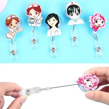 

Retractable Reel Badge Holder Document Holder Badge Buckle Universal Stationery Student Card Key Convenient Cute ID Office Kids