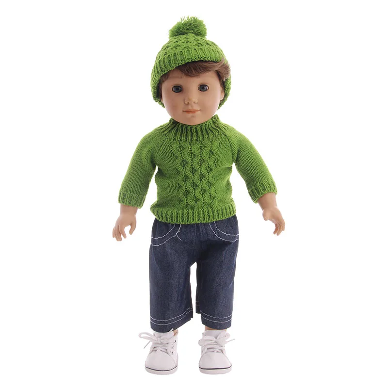 2Pcs/Set Doll Clothes Sweater Jeans Shoes Fit 18 Inch American Of Girl's&43Cm Baby New Born Logan Boy Doll Zaps Generation Toy barbie doll clothes doll clothes doll clothes accessories plush doll accessories doll accessories