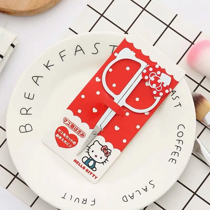 1 шт. Kawaii HelloKitty многофункциональные ножницы канцелярские Офисные ножницы для резки бумаги Бритва для бровей тример ножницы для бровей