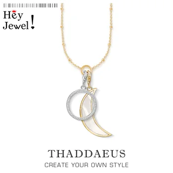 

Charm Necklace Moon & Circle,2020 Spring Fashion Jewelry Europe Link Chain 925 Sterling Silver Classic Gift For Women Girl