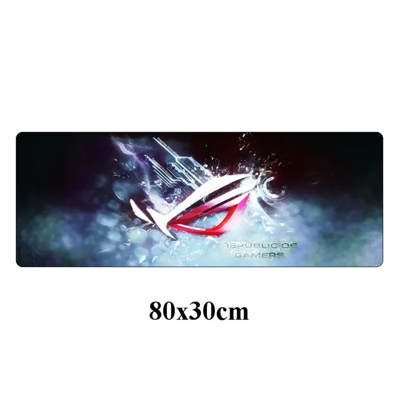 80x30 см большой скоростной геймер игровой ASUS резиновый коврик для мыши Прочный Республика геймеров Блокировка края Нескользящая Офисная Клавиатура Pad - Цвет: Золотой