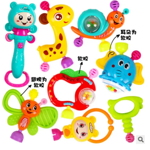 8PCS 8 шт. детские игрушки Пластиковые Руки держать Jingle трясущийся колокольчик руки встряхнуть колокольчик кольца-погремушки игрушки Новорожденный ребенок 0-12 месяцев Игрушки-прорезыватели - Цвет: 8PCS