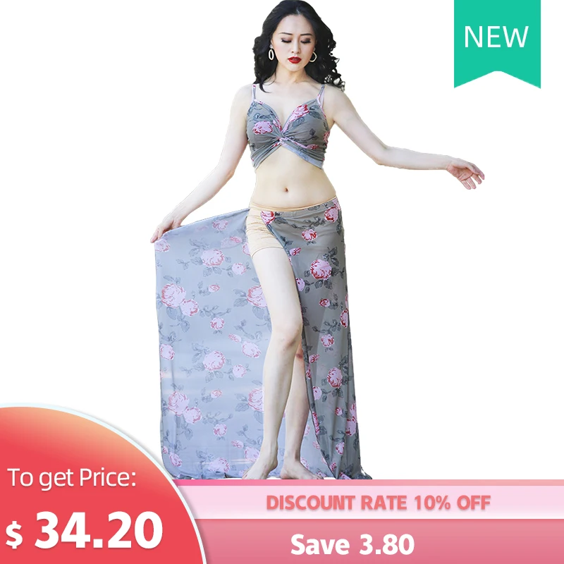

New Professional Korea Design Adults Team Dance Practice Wear 2 Piece Sexy Bellydance Costume Comfortable Dance Clothes