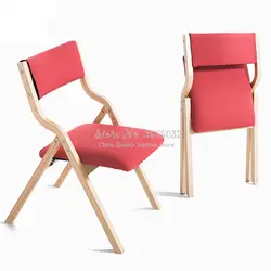 Многоцветный твердый деревянный складной стул простой современный бытовой тканевый стул со съемным тканевым покрытием