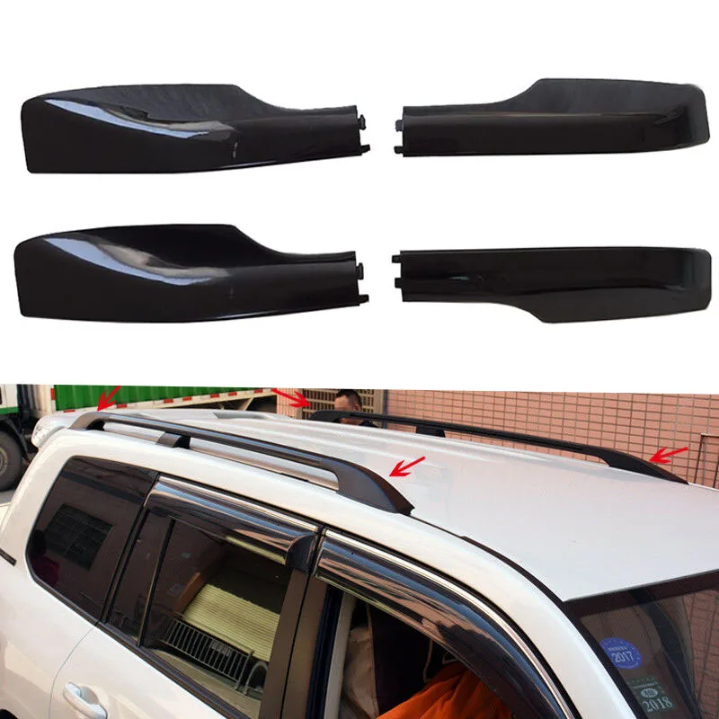 

Black/ Silver Roof Rack Bar Rail End Protection Cover Shell replace 4PCS For Toyota Land Cruiser LC200 FJ200 2008- 2016 2017