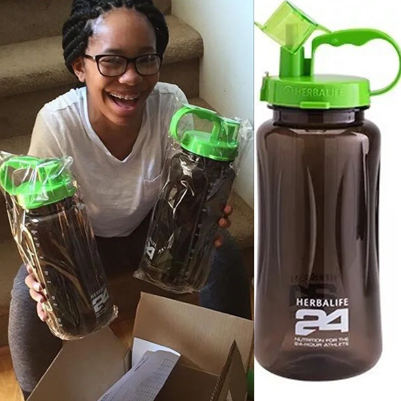 1000/2000 мл 64oz eco-friendly Пластик шейкер бутылки с водой для взрослых рукоятки пространства спортивного альпинизма, Пеший Туризм Herbalife бутылки стакана