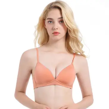 

Push Up Bra For Women Solid Color Simple Lingerie Wire Free Underwear 2019 New Seamless Bralette 6 Colors