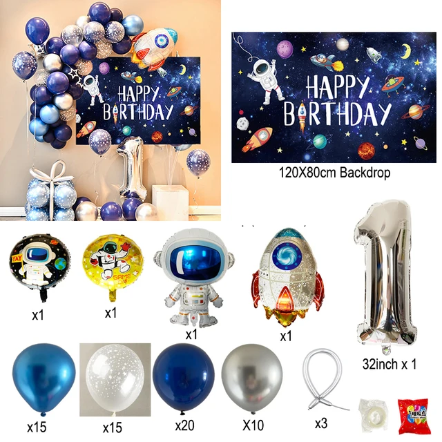 1 year Boy Birthday First Birthday Boy Party Decorations blue dot paper  plates cup Balloon Garland Kids 1st Birthday Party decor - AliExpress