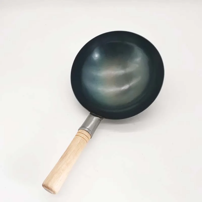 Sartén Wok Antiadherente Cocina de Inducción Sartén Hervida Utensilios de  Cocina Generales, Mango de Madera Wok Sin Recubrimiento Wok de Hierro a Gas  perfecl sartén wok