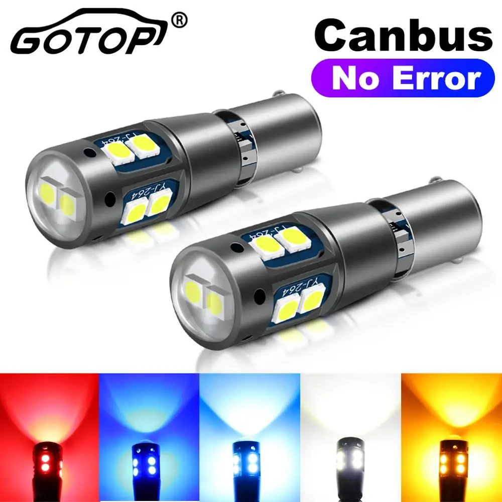 2шт BA9S BAX9S BAY9S H21W H6W автомобильная светодиодная лампа Canbus без ошибок 10SMD 3030 чипы светильник для номерного знака автомобильная парковочная обр...