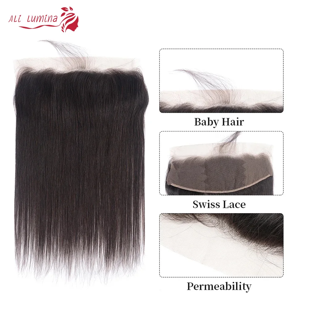 13x4 5x5 Brazilian Straight Human Hair Lace Frontal Closure Swiss Lace 100% Human Remy Hair Natural Hairline 4X4 Lace Closure