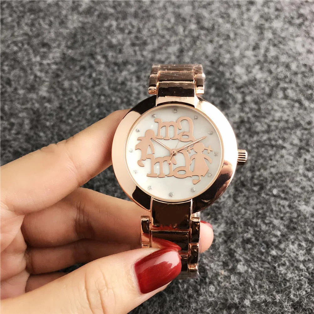 

Ladies Quartz Watch Cute MAMA Letter Cartoon Dial Casual Fashion Boy Girls Bear Style Watch Spanish SBTS027
