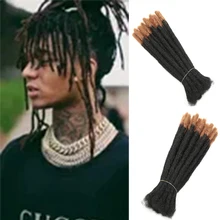 INS FACING Synthetic Crochet Braids Hair Reggae Braids Colorful Ombre Hip Hop Hair Extensions 10 Inch Dreadlocks For Daily Use