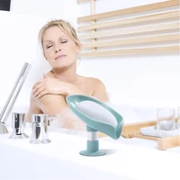 Suction Cup Soap dish For bathroom Shower Portable Leaf Soap Holder Plastic Sponge Tray For Kitchen Bathroom accessories 1