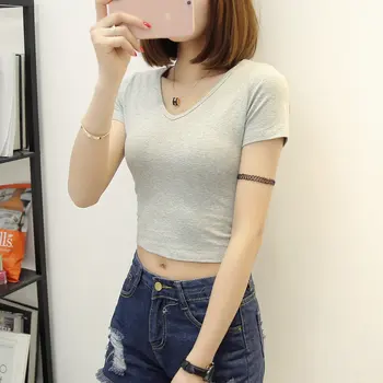 

Summer 2020 red short sleeve t shirt Women Top Garment
