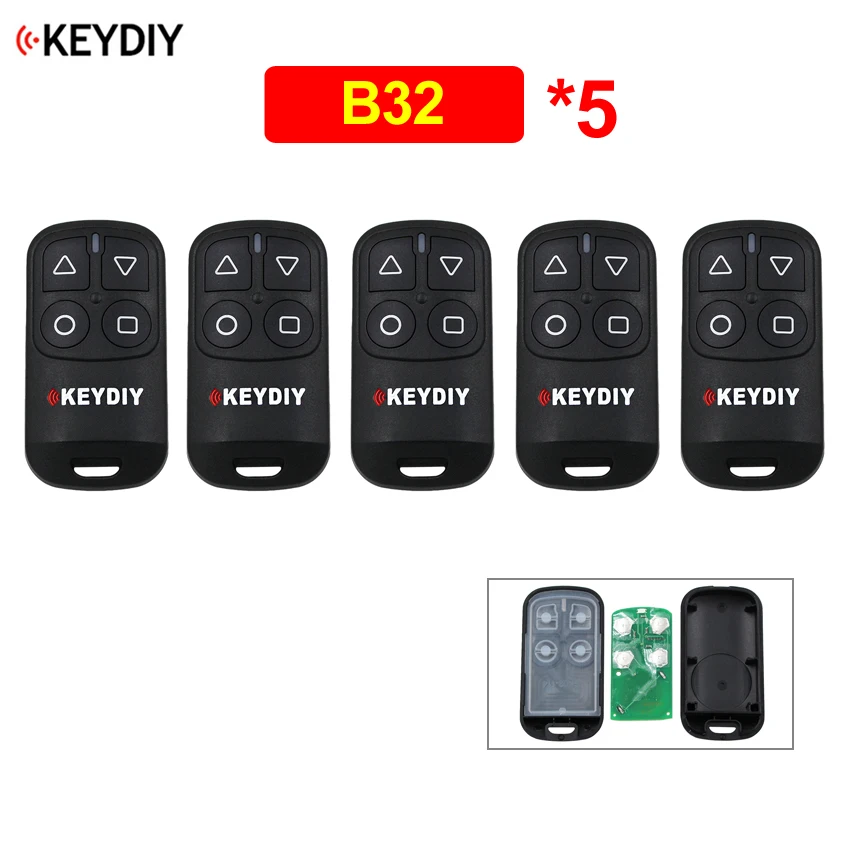 5 шт./лот 4 кнопки KEYDIY общего Гаража двери дистанционного B32 дистанционного генератора для KD900 URG200 KD-X2 мини KD B32 дистанционный ключ