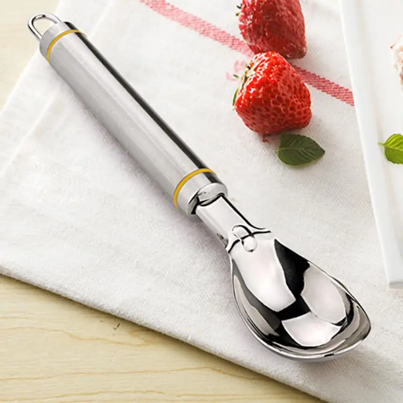 Ice Cream Mash Spoon Stainless Steel Strong Handle With Hanging Hole Scoop