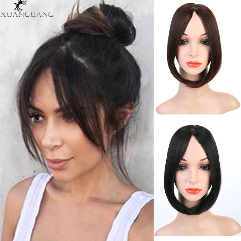 

XUANGUANG Wig piece Oblique Bangs Flawless Invisible Realistic Bangs Side Partially Disguised Bangs Headwear