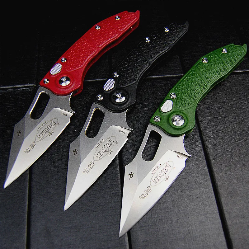 USA m390(cryogenic treatment)60HRC folding knife TC4 titanium alloy camping folding knife CNC precision carving hunting knife