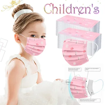 

150PC mouth mask Kids Children's Disposable 3 Layers Ply Filter Earloops Face Mask Meltblown Non-woven mouth Mask Mascarillas