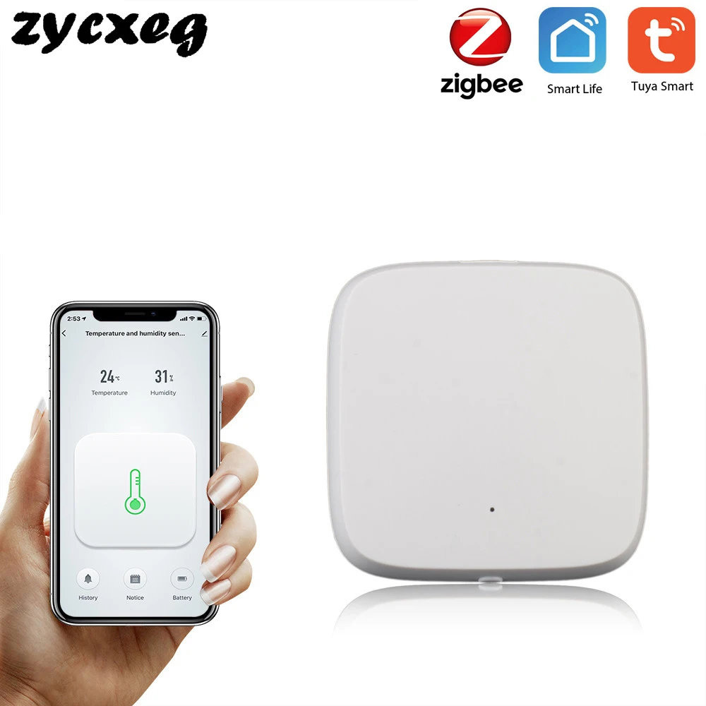 Датчик температуры и влажности Tuya Smart ZigBee с беспроводным управлением