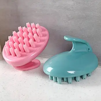 

Head Hair Washing Scalp Shampoo Air Brush Comb Pink Blue Multi-point Massage Brushes Soft Silicone Cleaning Comb