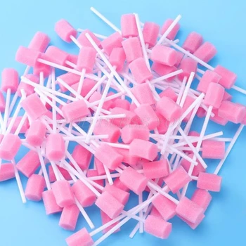 

50Pcs/Box Disposable Plum Blossom Shaped Oral Care Sponge Swabs Unflavored Sterile Dental Swabsticks for Mouth Cleaning