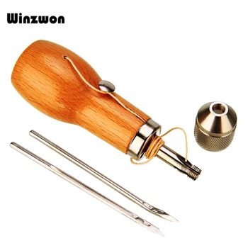 

1Set Hand Sewing Leather Awl Speedy Stitcher Leather Sewing Tool For Leather Sail Canvas Heavy Repair Fabric Stitching Shoemaker