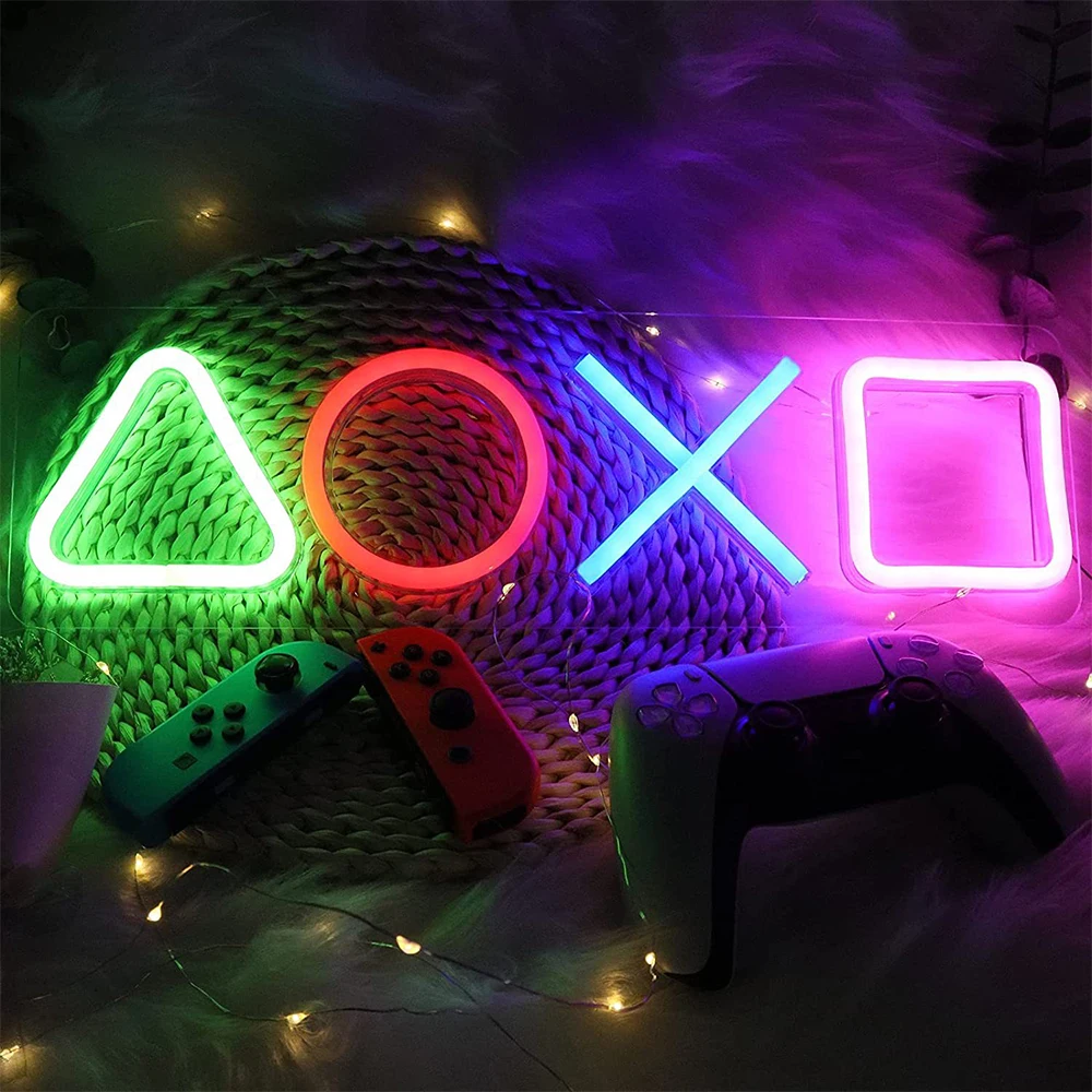 Game LED Neon Lights Signs Gaming Icon Lamp Atmosphere Light KTV Ornament Bar Decorative Room Decor 3D Neon Night Light Gift