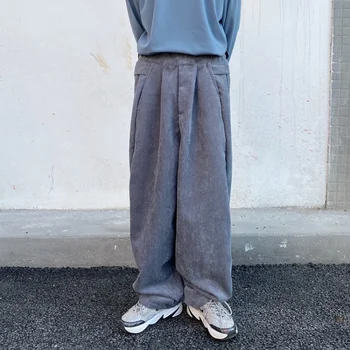 

2019 Autumn And Winter New Japanese Retro Loose Drape Corduroy Trousers Fashion Casual Solid Color Wild Wide-leg Pants M-XL