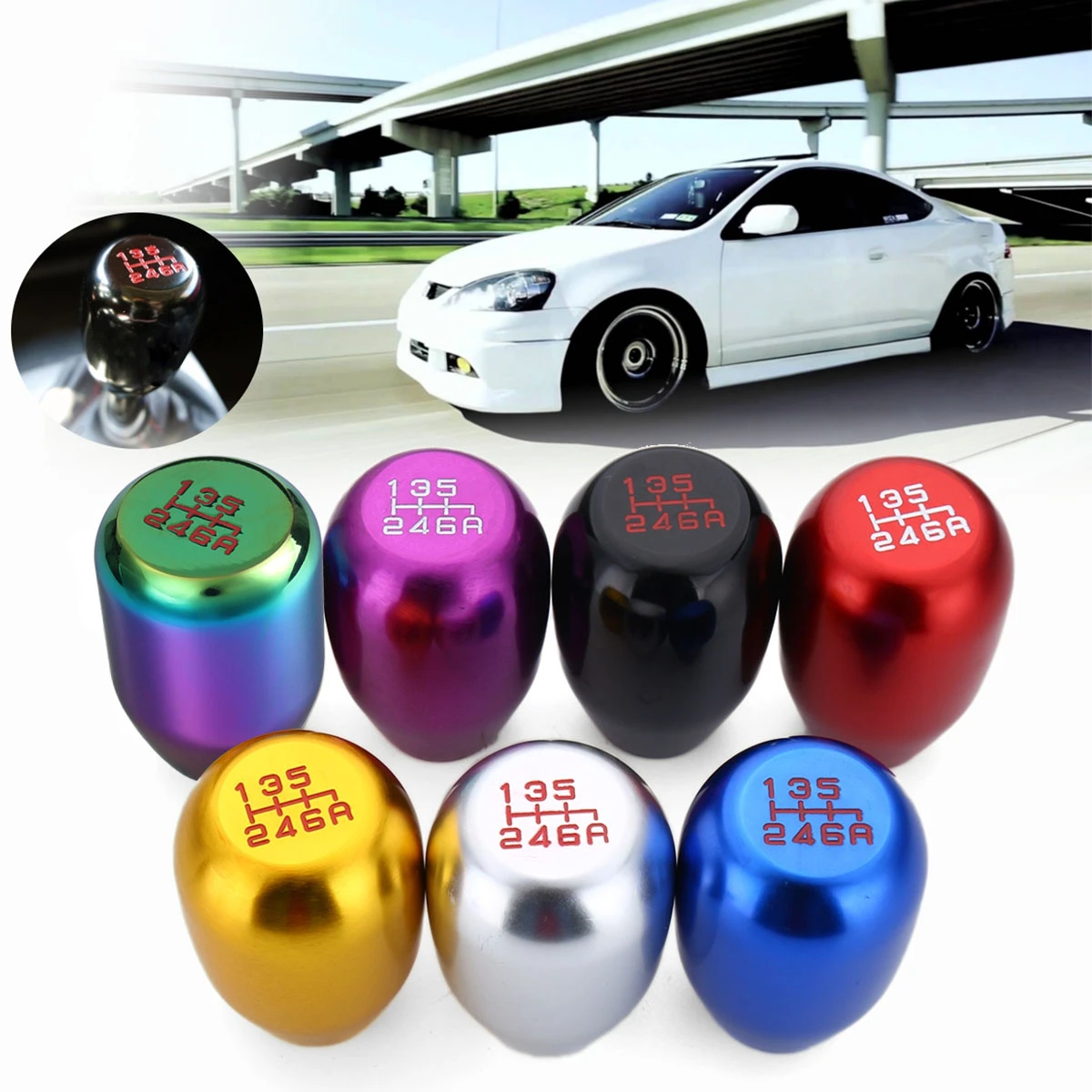 6 Speed Aluminum Alloy Car Gear Shift Knob For Honda Acura Rsx Civic Si S2000 For Universal Racing Car Car Gear Shift Knob Gear Shift Knobshift Knob Aliexpress