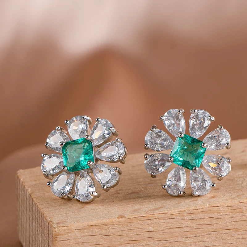 Cellacity 2022 100% 925 Sterling Silver Stub Earring With Paraiba Tourmaline Gemstone wedding party silver fine Jewelry  gift