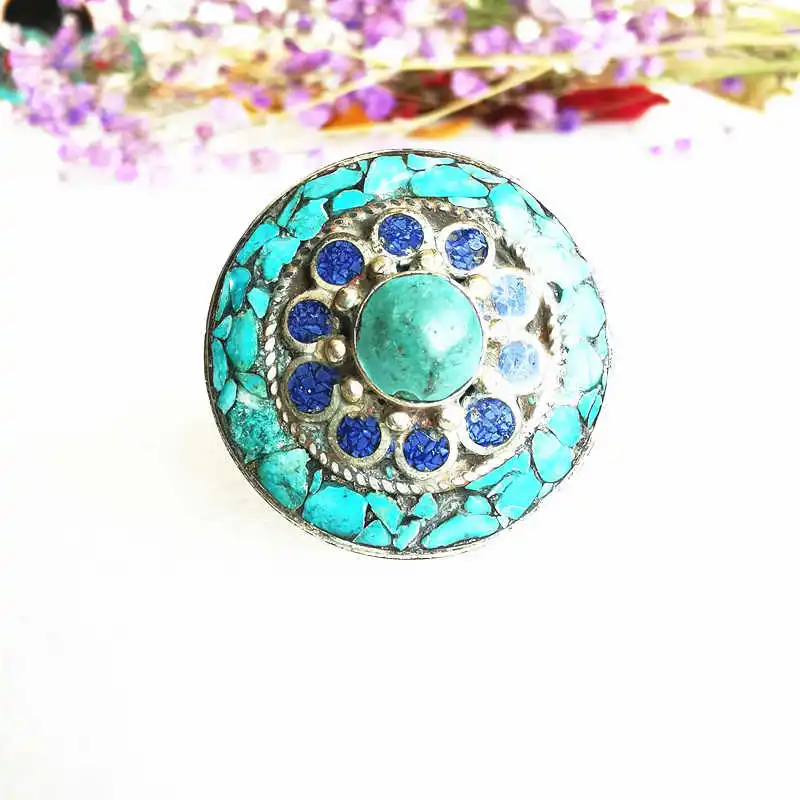 Непальские винтажные кольца для мужчин белая металлическая медь