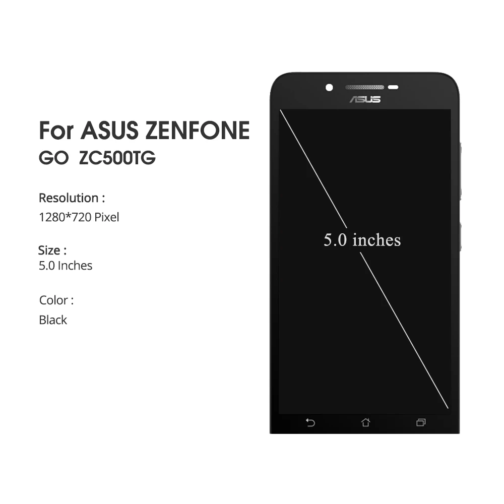 5,0 дюймовый черный дисплей для ASUS Zenfone Go ZC500TG z00vd lcd сенсорный экран дигитайзер сборка с рамкой экран