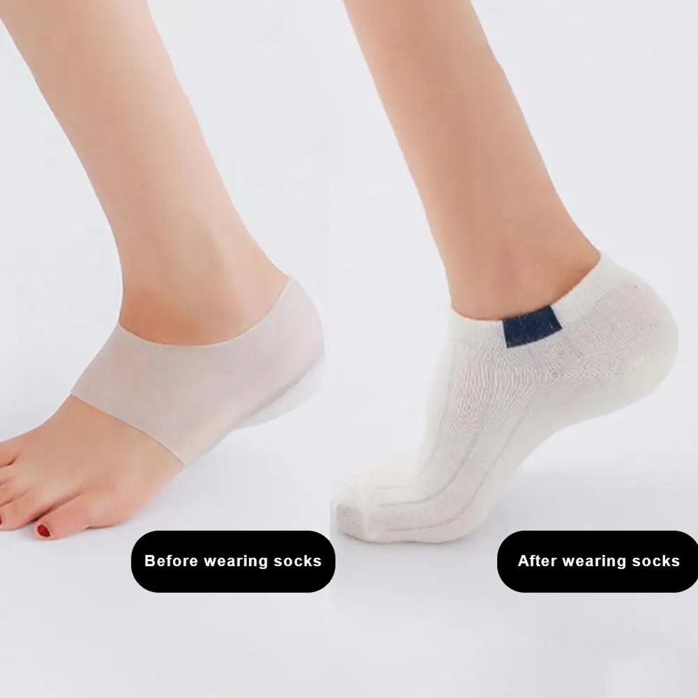 2.5cm Invisible Height Lift Heel Pad Sock Liners Gel Insole Heel Protector Relieve  Foot Pain Cracked Foot Skin Care Tool