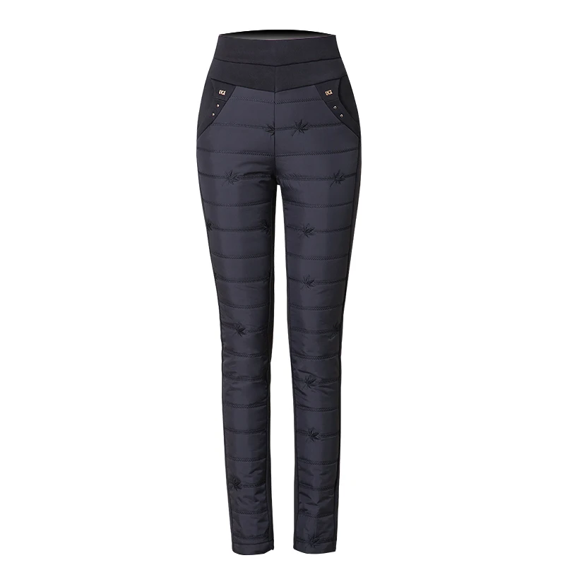 

Plus Size 6XL 2019 Women Winter Warm Pants High Waist Full Length Polyester Slim Trousers Straight Leggings 3XL 4XL 5XL