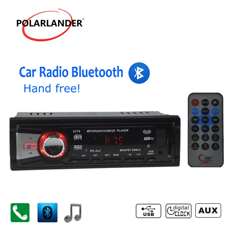 Автомобильная магнитола стерео система с bluetooth MP3 FM USB Типоразмер 1 Din 12 В|car radio