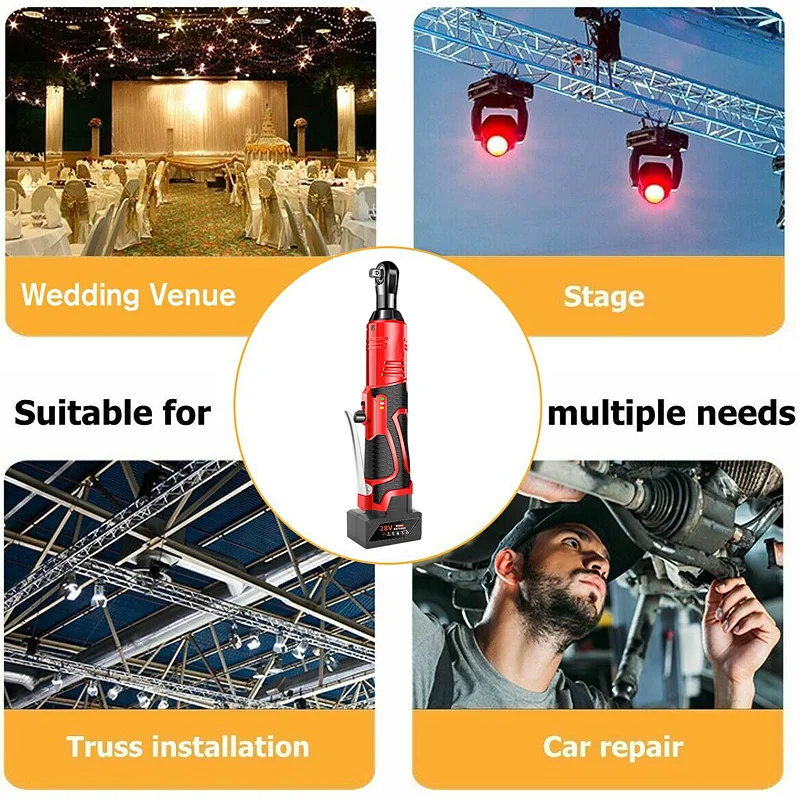 Electric Ratchet Wrench Socket Set Quick Release Spanner Wrench Rechargeable Wireless Scaffolding Power Tools Chave Catraca