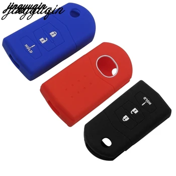

jingyuqin 30pcs/lot Remote Folding Flip Key Fob Case 3 Button Silicone Cover For Mazda 3 5 6 RX-8 MX-5 Miata CX-7 CX-9 05-13