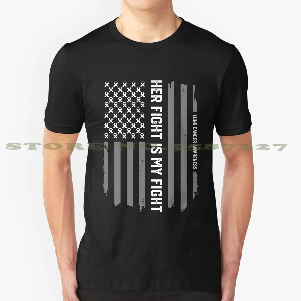 Lung Cancer Awareness American Flag T - Shirt Tee Gift black white tshirt for men women | Мужская одежда