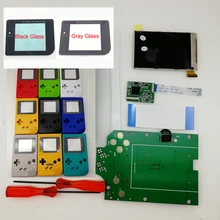 Carcasa precortada para GameBoy DMG GB, 8 modelos coloridos, tamaño completo, pantalla LCD retroiluminada