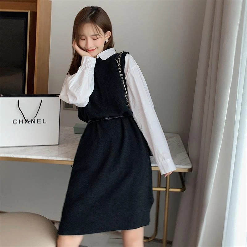 Vestidos de mujer moda japonesa Harajuku Ulzzang Vintage suelto Ins vestido con abertura femenino Coreano ropa bonita para mujer|Vestidos| - AliExpress