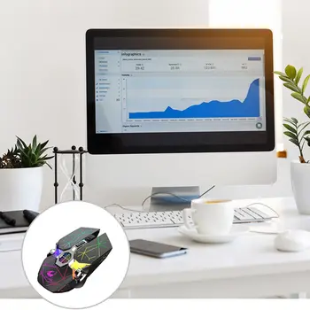 

Wireless Dual-mode Mouse Charging Mute Mouse Luminescent Mechanical Mouse