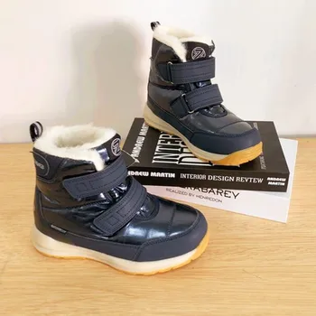 

children's snow boots real natural wool waterproof snow boys girls winter boots -30 degrees non-slip warm size 32 to 37 wallvell
