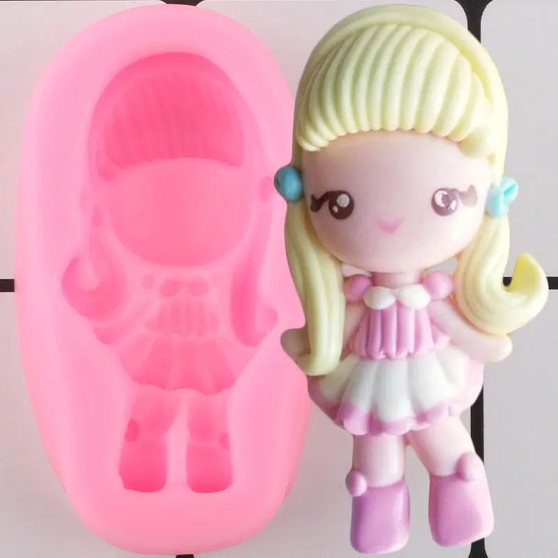 3D девочки принцесса силиконовые формы DIY шоколадные конфеты печенье формы для выпечки Детские вечерние Топпер инструменты для украшения тортов из мастики