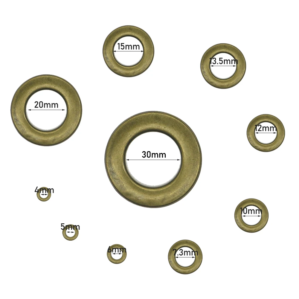 Bronze Plane Leathercraft Eyelets 3|4|5|6|7.3|10|12|13.5|15|20|30mm Internal Diameter Scrapbooking Accessories Metal Eyelets