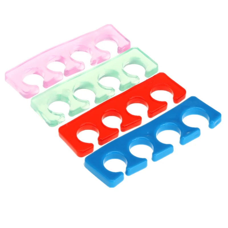 2Pcs  Silicone Soft Form Toe Separator  Finger Spacer Flexible Soft Silica For Manicure Pedicure Nail Tool Random Color  (6)